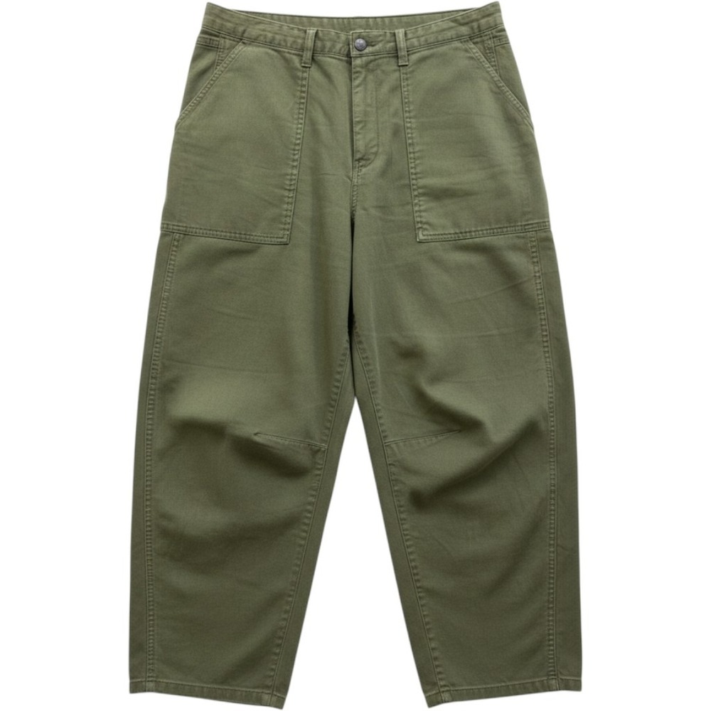 Gap Barrel Utility Pants Womens 10 Olive Green Cotton High Rise Cropped